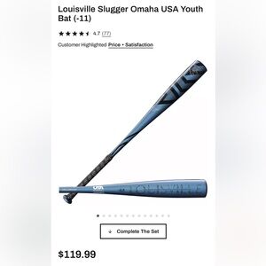 Louisville Slugger Omaha USA Youth Bat (-11)